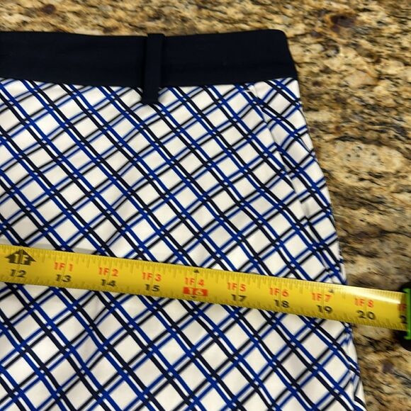 Tory Sport Printed Tech Twill Golf Skirt In Surf Blue Baseline Plaid Size M - Picture 11 of 12